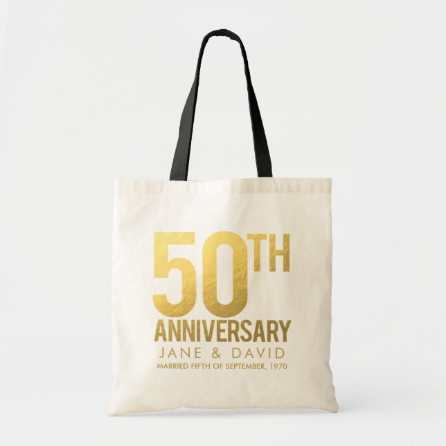 Bolso De Tela Regalo personalizado del aniversario de boda del (Frente)
