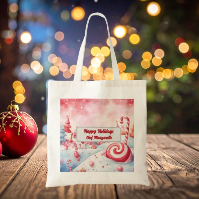 Bolso De Tela Regalo personalizado del chef Candy Cane navidades (Subido por el creador)