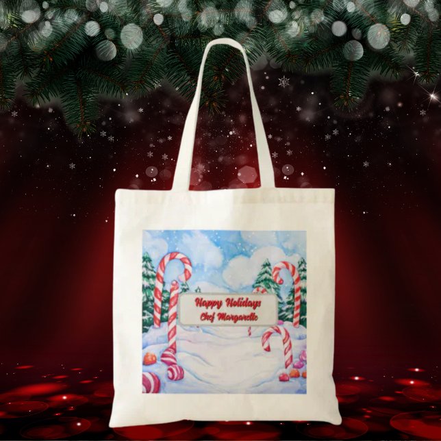 Bolso De Tela Regalo personalizado del chef Candy Cane navidades (Subido por el creador)