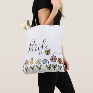 Bolso De Tela Regalo Personalizado Flores Novia Abeja