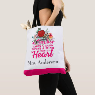 Bolso De Tela Regalo Personalizado Para El Maestro Toma La Mano