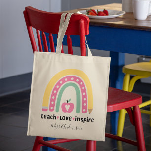 Bolso De Tela Regalo Personalizado para Maestro Enseña Amar Insp
