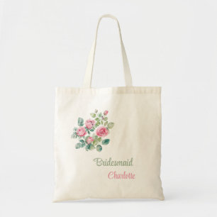 Bolso De Tela Regalo único de dama de honor floral rosa rubor