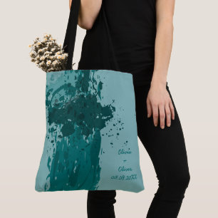 Bolso De Tela Regalo verde azulado de Fiesta de pizarra de pintu