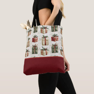 Bolso De Tela Regalos bonitos de Navidad con cintas, bloque de c