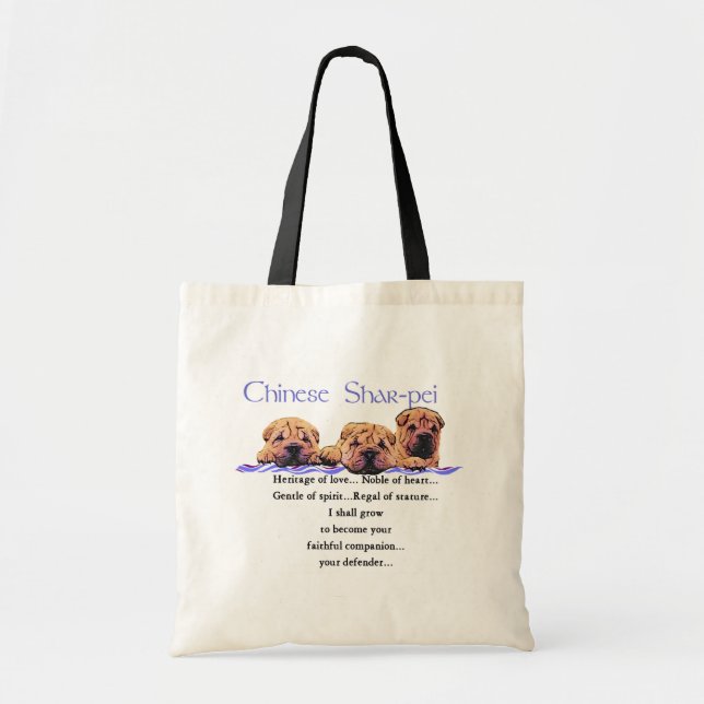 Bolso De Tela Regalos chinos de shar-pei (Frente)
