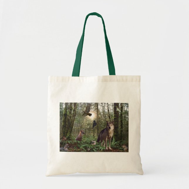 Bolso De Tela Regalos de animales de bosque (Frente)