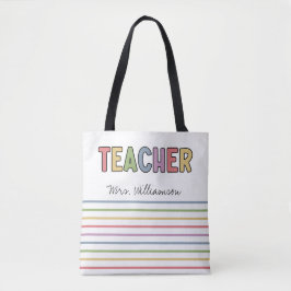Bolso De Tela Regalos de Apreciación Colorida del Profesor con N