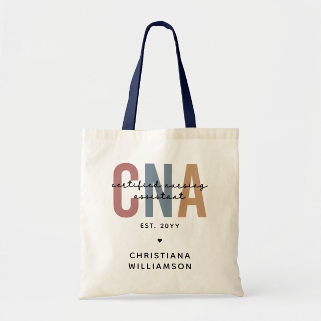 Bolso De Tela Regalos de Auxiliar de Enfermería Certificados por (Frente)