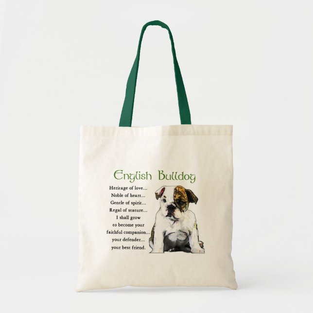 Bolso De Tela Regalos de Bulldog en inglés (Frente)