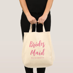 Bolso De Tela Regalos de Dama de Honor para Soltera Mujeres Rosa
