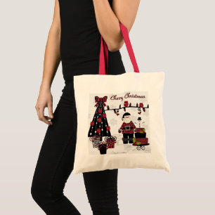 Bolso De Tela Regalos de Navidad Santa RAB Rockabilly Cereza