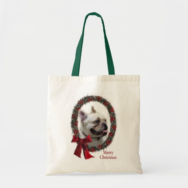 Bolso De Tela Regalos de Navidades de Bulldog de Francia (Frente)