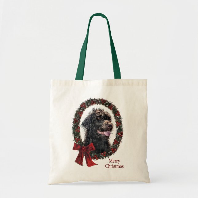 Bolso De Tela Regalos de Navidades de Labradoodle (Frente)