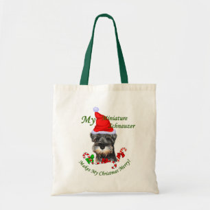 Bolso De Tela Regalos de Navidades Schnauzer en miniatura