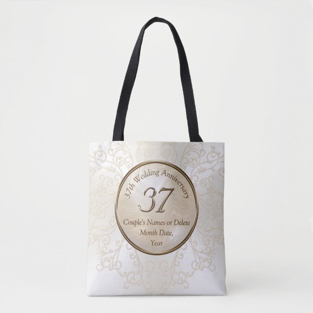 Bolso De Tela Regalos del 37° aniversario del personalizado Boda (Anverso)