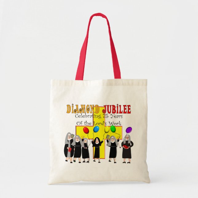 Bolso De Tela Regalos del jubileo de diamante de las monjas (Frente)
