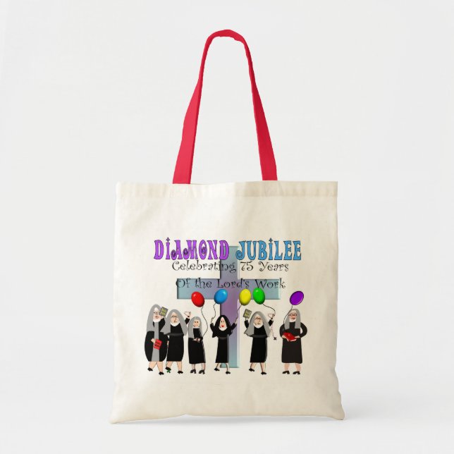 Bolso De Tela Regalos del jubileo del diamante de las monjas (Frente)