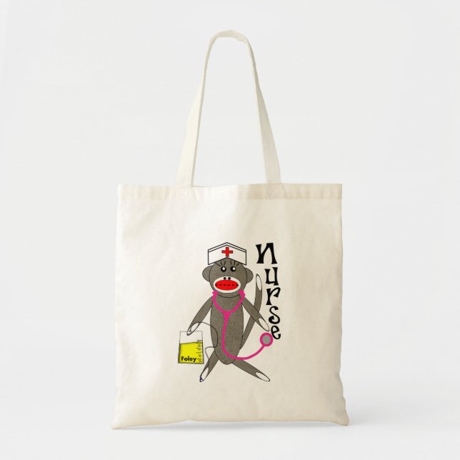 Bolso De Tela Regalos del mono del calcetín de la enfermera (Frente)