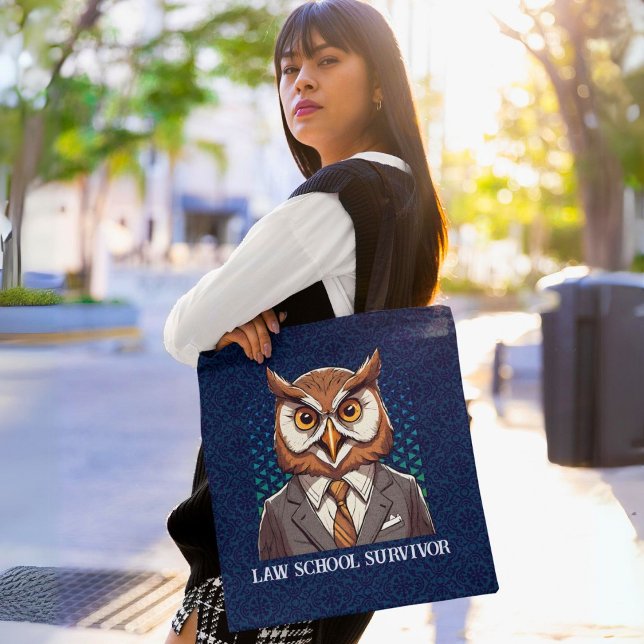 Bolso De Tela Regalos divertidos de búho para la aplicación de l (Funny Owl Gifts for Law Student Lawyer Enforcement)
