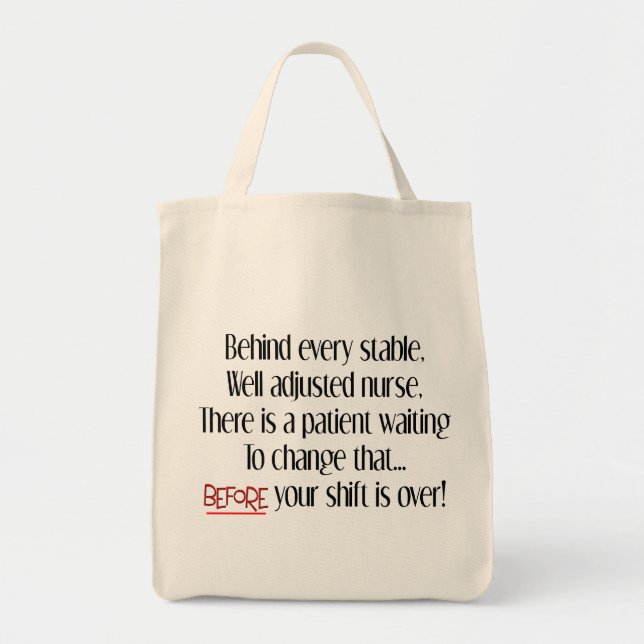 Bolso De Tela Regalos hilarantes de la enfermera "detrás de cada (Frente)