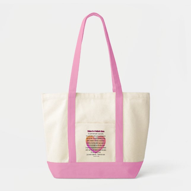 Bolso De Tela Regalos pediátricos del poema de la enfermera (Frente)