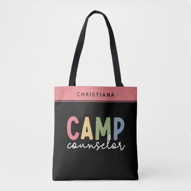 Bolso De Tela Regalos personalizados de consejero de campamento (Anverso)