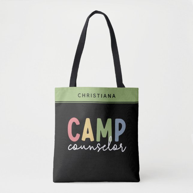 Bolso De Tela Regalos personalizados de consejero de campamento (Anverso)