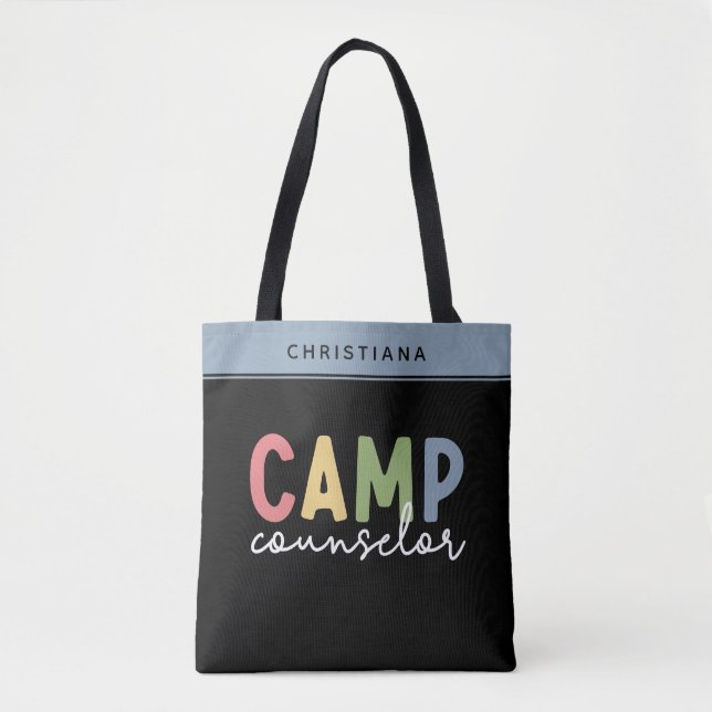 Bolso De Tela Regalos personalizados de consejero de campamento (Anverso)