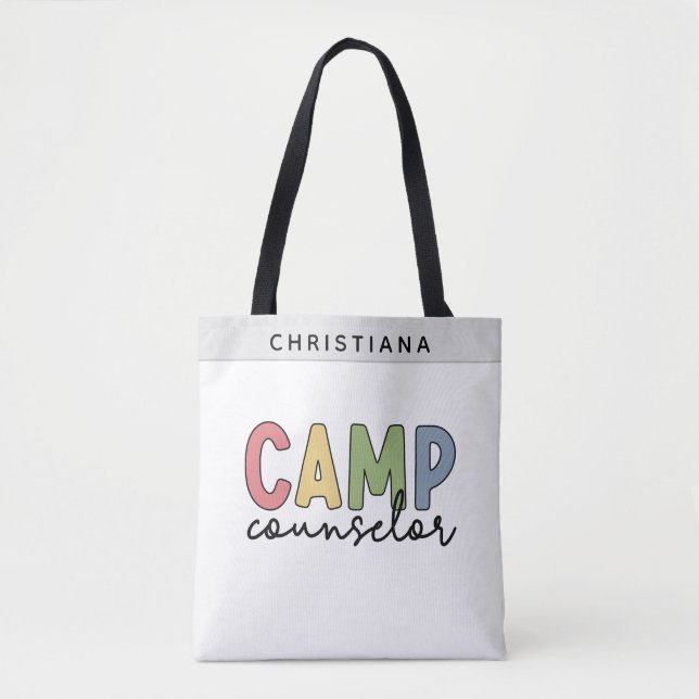 Bolso De Tela Regalos personalizados de consejero de campamento (Anverso)