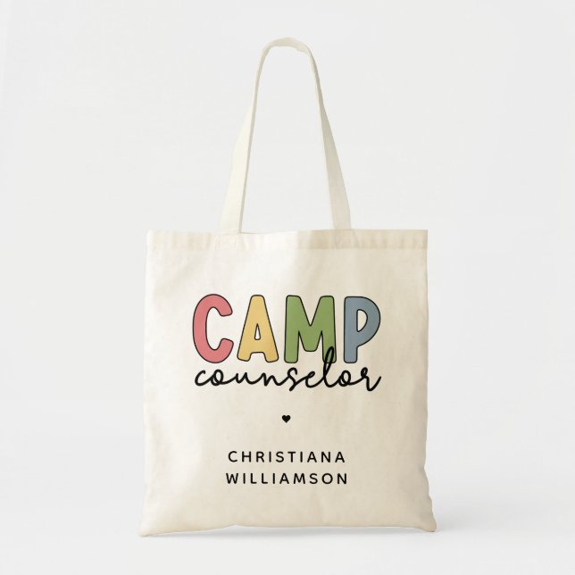 Bolso De Tela Regalos personalizados de consejero de campamento (Frente)