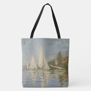 Bolso De Tela Regatas en Argenteuil, pintura al óleo, Claude Mon
