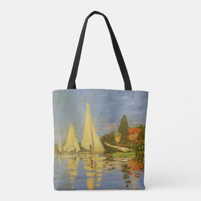 Bolso De Tela Regatta en Argenteuil por Claude Monet (Reverso)