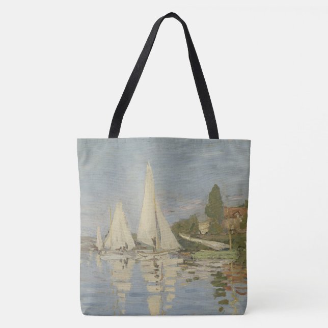Bolso De Tela Regattas at Argenteuil, OIl Painting, Claude Monet (Anverso)