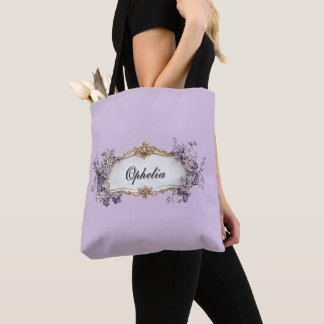 Bolso De Tela Regency Floral Morado Personalizado
