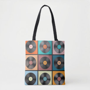 Bolso De Tela Registros de vinilo. Retro LP Disks Set vintage Il
