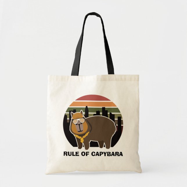 Bolso De Tela Regla de Capybara - ¡El capibara tiene un sabor! (Frente)