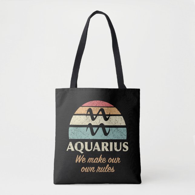 Bolso De Tela Reglas divertidas de Aquarius Zodiac (Anverso)