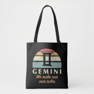 Bolso De Tela Reglas divertidas de Gemini Zodiac
