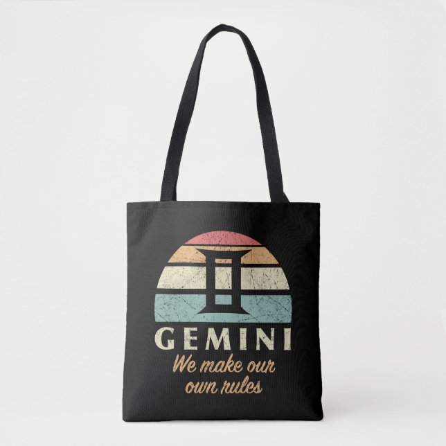 Bolso De Tela Reglas divertidas de Gemini Zodiac (Anverso)