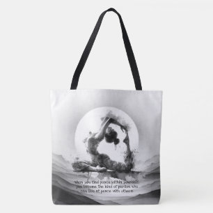 Bolso De Tela Reiki de yoga de una pierna de paloma de pichón de