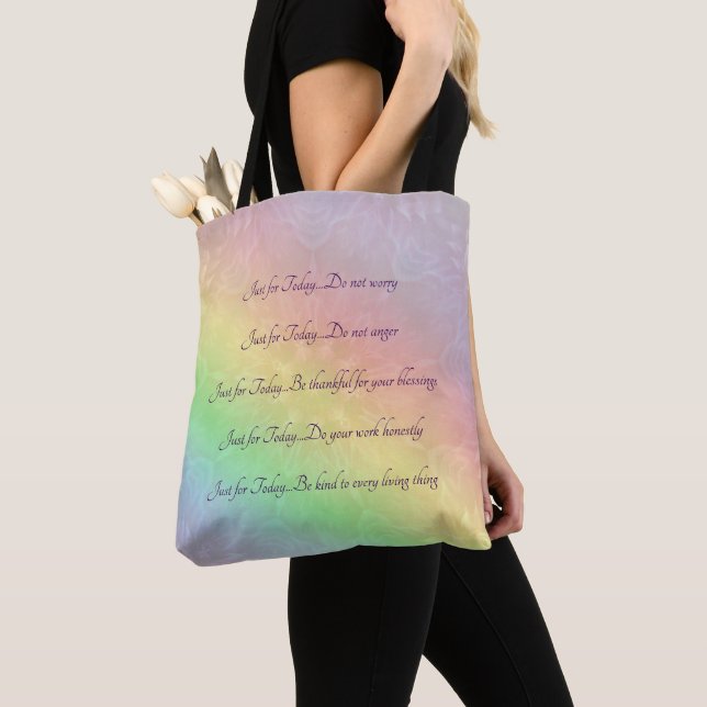 Bolso De Tela Reiki Principles Rainbow Mandala diseño (Detalle)