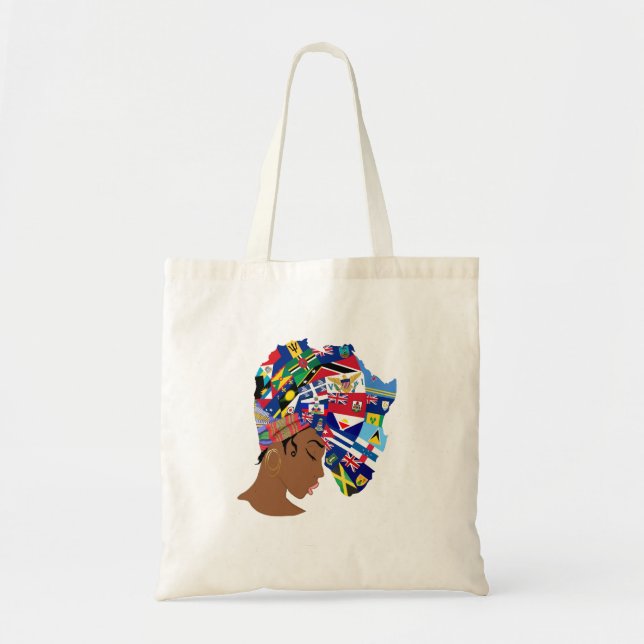 Bolso De Tela Reina afro caribeña (Frente)