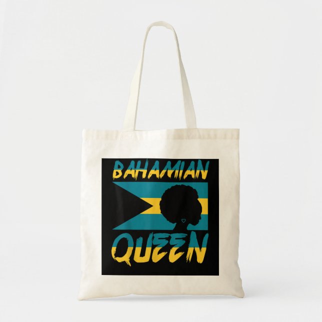 Bolso De Tela Reina bahameña Bandera Orgullo País Hogar (Frente)