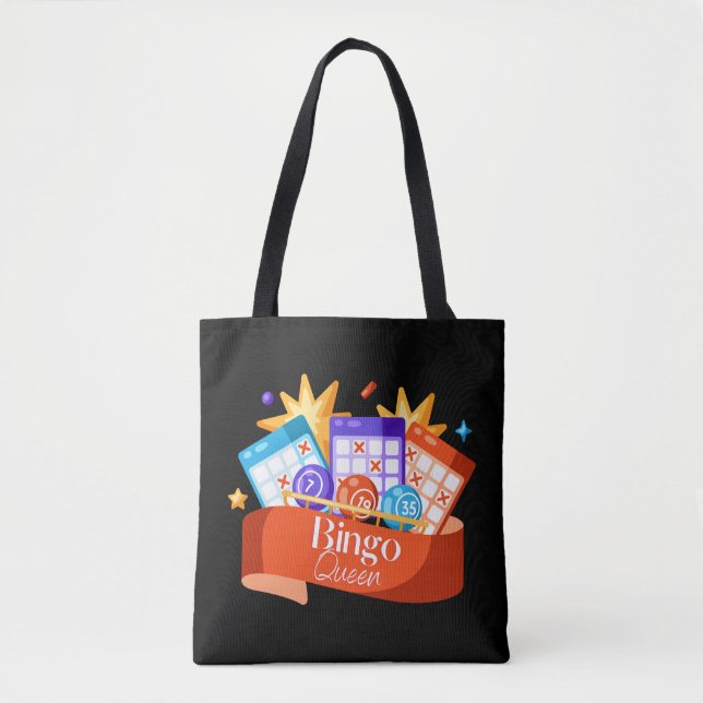 Bolso De Tela Reina de bingo en negro (Anverso)