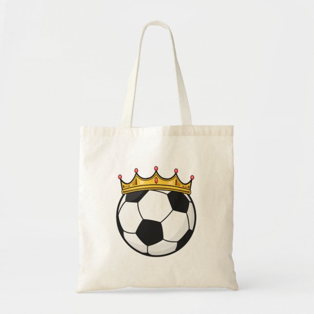 Bolso De Tela Reina de la corona de fútbol (Frente)