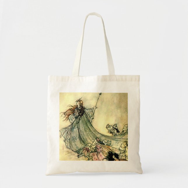 Bolso De Tela "Reina de las hadas" por Arthur Rackham (Frente)