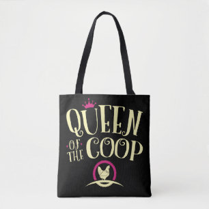 Bolso De Tela Reina de las mujeres agricultoras de gallinas