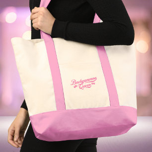 Bolso De Tela Reina del Backgammon Script Rosa
