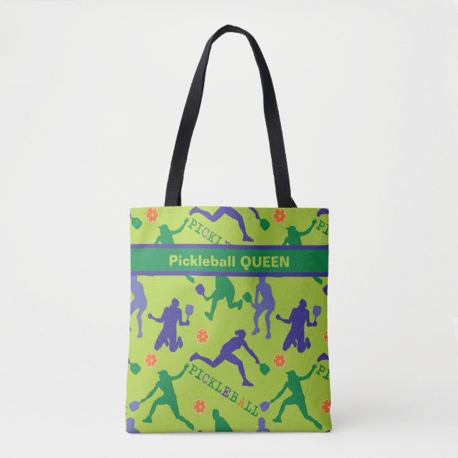 Bolso De Tela 💚 🎾 Reina del baloncesto - texto personalizado (Anverso)